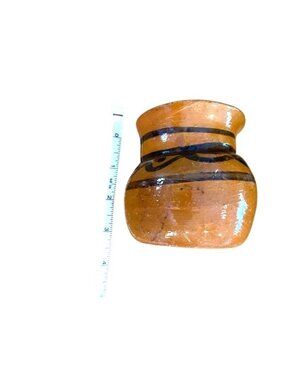 Vtg Mexican Redware Pottery Terracotta Jug & Nesting Bowls Set Folk Art 2"-5 Wid